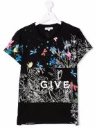 Givenchy Jersey T-shirt With Floral Print And Logo Givenchy Jersey T-shirt With Floral Print And Logo - Black