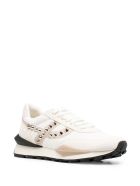 Ash Leather And Fabric Sneakers With Studs Detail Ash Leather And Fabric Sneakers With Studs Detail - White