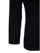 Lardini Single-breasted Black Piquet Wool Jacket Lardini Single-breasted Black Piquet Wool Jacket - Black