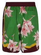 Valentino Floral Print Shorts Valentino Floral Print Shorts - Green/Pink