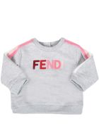 Fendi Grey Sweatshirt For Babygirl With Multicolor Logo Fendi Grey Sweatshirt For Babygirl With Multicolor Logo - Grey