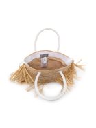 Il Gufo Handbag In Raffia And Leather With Fringes Il Gufo Handbag In Raffia And Leather With Fringes - Beige
