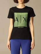 Armani Exchange T-shirt Armani Exchange Cotton T-shirt With Big Sequin Logo Armani Collezioni Armani Exchange T-shirt Armani Exchange Cotton T-shirt With Big Sequin Logo - Black