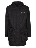 Prada Large Pocket Logo Plaque Raincoat Prada Large Pocket Logo Plaque Raincoat - Black