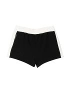 Moncler Black Shorts With White Logo Press Moncler Black Shorts With White Logo Press - Nero