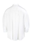Woman White Cotton Poplin Shirt Alexander McQueen Woman White Cotton Poplin Shirt - Optical white