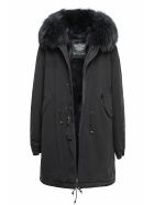 Exclusive Fw20 Icon Parka: Black Parka Patch Fox Raccoon Fur Mr & Mrs Italy Exclusive Fw20 Icon Parka: Black Parka Patch Fox Raccoon Fur - BLACK