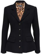 Dolce & Gabbana Black Wool Crepe Single Breasted Blazer Dolce & Gabbana Black Wool Crepe Single Breasted Blazer - Black