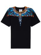 Marcelo Burlon Blue Grizzly Wings Black Cottont-shirt Marcelo Burlon Blue Grizzly Wings Black Cottont-shirt - Black