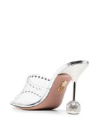 Aquazzura Transparent Mules With Crystals Detail Aquazzura Transparent Mules With Crystals Detail - Metallic
