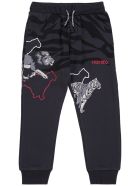 Kenzo Kids Grey Cotton Joggers With Print Kenzo Kids Grey Cotton Joggers With Print - Grey
