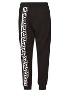 Versace Logo Print Ribbed Track Pants Versace Logo Print Ribbed Track Pants - Black