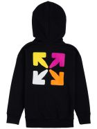 Off-White Black Jersey Hoodie With Logo Print Off-White Black Jersey Hoodie With Logo Print - Black