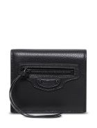 Balenciaga Neo Classic Black Leather Wallet With Logo Balenciaga Neo Classic Black Leather Wallet With Logo - Black