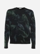 Saint Laurent Cotton Sweatshirt With Tie-dye Motif Saint Laurent Cotton Sweatshirt With Tie-dye Motif - Green, black
