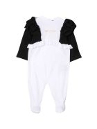 Balmain Newborn White Onesie Balmain Newborn White Onesie - Nero/bianco