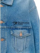 Balenciaga Large Denim Jacket With Logo Balenciaga Large Denim Jacket With Logo - Light blue