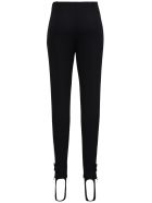Moncler Black Stretch Fabric Leggings With Logo Patch Moncler Black Stretch Fabric Leggings With Logo Patch - Black