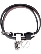 Alexander McQueen Leather Bracelet With Medallion And Skull Alexander McQueen Leather Bracelet With Medallion And Skull - WHITE