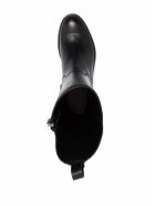 RED Valentino Black Leather Ankle Boots With Bow RED Valentino Black Leather Ankle Boots With Bow - Black