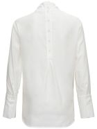 Tela White Silk Blend Blouse With Back Buttons Tela White Silk Blend Blouse With Back Buttons - White