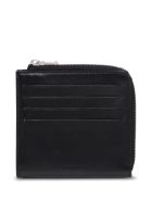 Jil Sander Black Leather Card Holder With Logo Jil Sander Black Leather Card Holder With Logo - Black