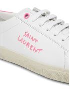 Saint Laurent Court Classic Leather Sneakers With Logo Saint Laurent Court Classic Leather Sneakers With Logo - White