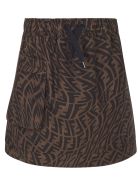 Fendi Brown Cotton Ff-logo Skirt Fendi Brown Cotton Ff-logo Skirt - Check