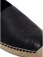 Saint Laurent Espadrilles In Black Leather With Logo Saint Laurent Espadrilles In Black Leather With Logo - Black