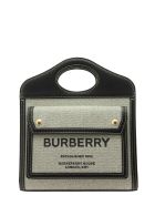 Burberry Mini Two-tone Canvas And Leather Pocket Bag Burberry Mini Two-tone Canvas And Leather Pocket Bag - Black/tan