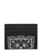Givenchy Black And White Leather Card Holder With Bandana Print Givenchy Black And White Leather Card Holder With Bandana Print - Black