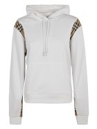 Burberry Check Detail Hoodie Burberry Check Detail Hoodie - White/Archive Beige