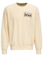 Aries Beige Jersey Sweatshirt With Logo Print Aries Beige Jersey Sweatshirt With Logo Print - Beige