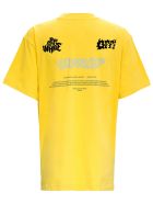 Off-White Off Blur Cotton T-shirt With Print Off-White Off Blur Cotton T-shirt With Print - Yellow