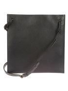 Valentino Garavani Engraved Logo Flat Shoulder Bag Valentino Garavani Engraved Logo Flat Shoulder Bag - Black