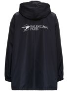 Balenciaga Black Raincoat With Logo Print Balenciaga Black Raincoat With Logo Print - Black