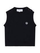 Armani Collezioni Blue Vest For Babyboy With Iconi Eagle Armani Collezioni Blue Vest For Babyboy With Iconi Eagle - Blue