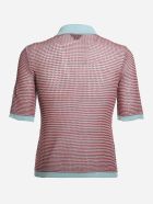 Bottega Veneta Loose Weave Polo Made Of Cotton Bottega Veneta Loose Weave Polo Made Of Cotton - Red, light blue