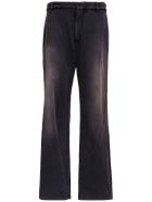 Balenciaga Slim Trousers In Black Washed Cotton Balenciaga Slim Trousers In Black Washed Cotton - Black