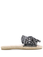 Woman Flat Sandals With Knot - Bandana - Black Manebi Woman Flat Sandals With Knot - Bandana - Black - Black bandana