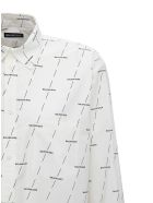 Balenciaga Cotton Shirt With Allover Logo Print Balenciaga Cotton Shirt With Allover Logo Print - White