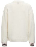 M Missoni White Wool Blend Sweater With Logo - White