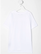 Unisex Kid White And Sliver Logo T-shirt Balmain Unisex Kid White And Sliver Logo T-shirt