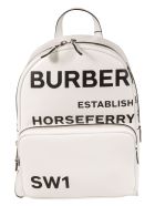 Burberry Logo Printed Backpack Burberry Logo Printed Backpack - White/Black