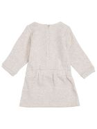 Chloé Grey Cotton Dress With Logo Chloé Grey Cotton Dress With Logo - Beige