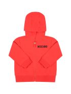 Moschino Red Sweatshirt For Babyboy With Logo Moschino Red Sweatshirt For Babyboy With Logo - Poppy Red