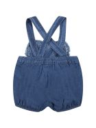 Blumarine Blue Dungarees For Baby Girl With Logo Blumarine Blue Dungarees For Baby Girl With Logo - Denim