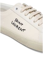 Saint Laurent Court Sl / 06 Sneakers With Leather And Fabric Embroidery Saint Laurent Court Sl / 06 Sneakers With Leather And Fabric Embroidery - White