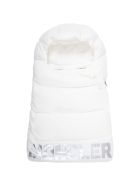 Moncler White Sleeping-bag For Babykids With Silver Logo Moncler White Sleeping-bag For Babykids With Silver Logo - White