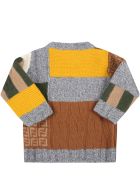 Fendi Multicolor Sweater For Baby Boy With Black Logo Fendi Multicolor Sweater For Baby Boy With Black Logo - Multicolor